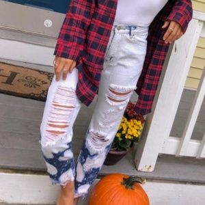 Unique Bleached Boyfriend Jeans!